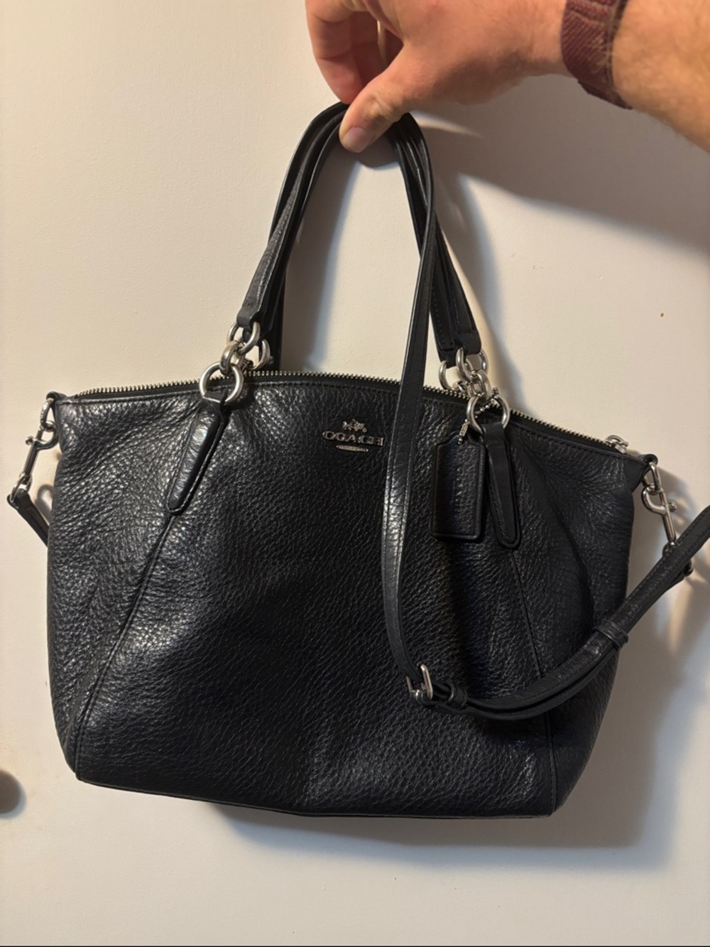 Coach Black Pebbled Leather Shoulder Bag